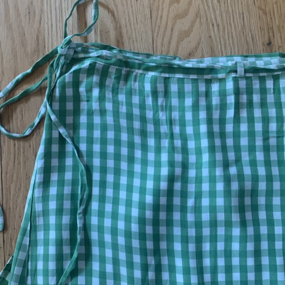 Green Gingham Wrap Skirt - Picture 4 of 5